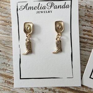 Gold Boot Earrings